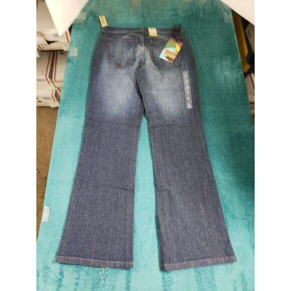 DKNY Jeans Size 4 Short Womens Blue Stretch Pants Mid Rise SOHO Flared NWT - Picture 13 of 16
